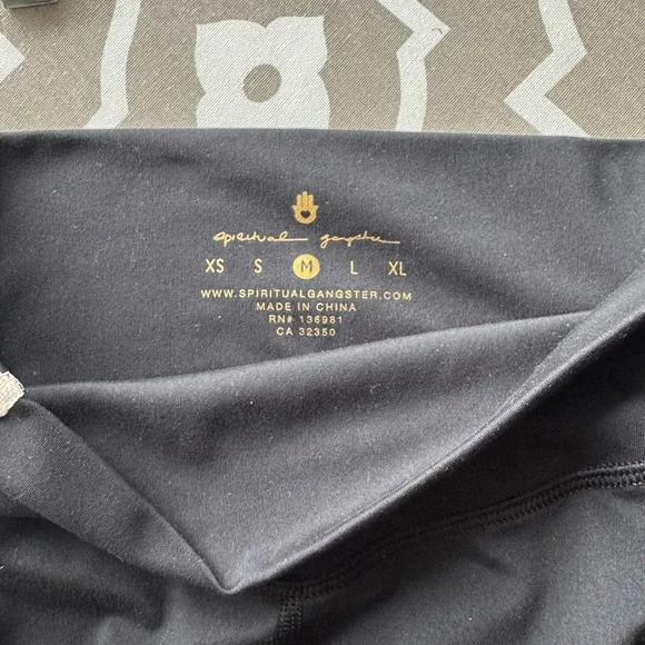 Spiritual Gangster Black White and Pink Women's Sports Bra and Leggings Set - Picture 6 of 6